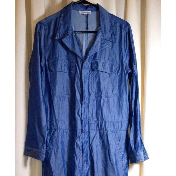 Rose‎ Velvet Size Large Zip/Button Front Long Sleeve Pants Jumpsuit BRAND NEW - Picture 2 of 7